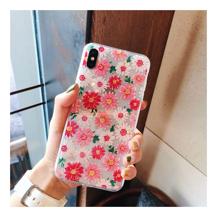 Для iPhone XS Max XS i8 Ins модный цветной цветочный защитный чехол для iPhone 7 8 Plus 6 6s Coque