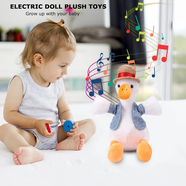 Electric Repeating Talking Duck Sound Recording Nod Plush Stuffed Toy Talking Duck Electric Voice Doll Kids Educational Toy 2