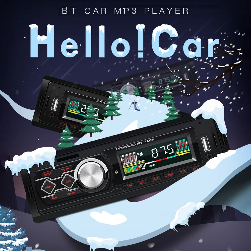 Универсальный автомобильный Bluetooth стерео MP3-плеер Поддержка fm-радио U диск TF карта музыкальный плеер сбой питания Memorry w/EQ звуковой эффект