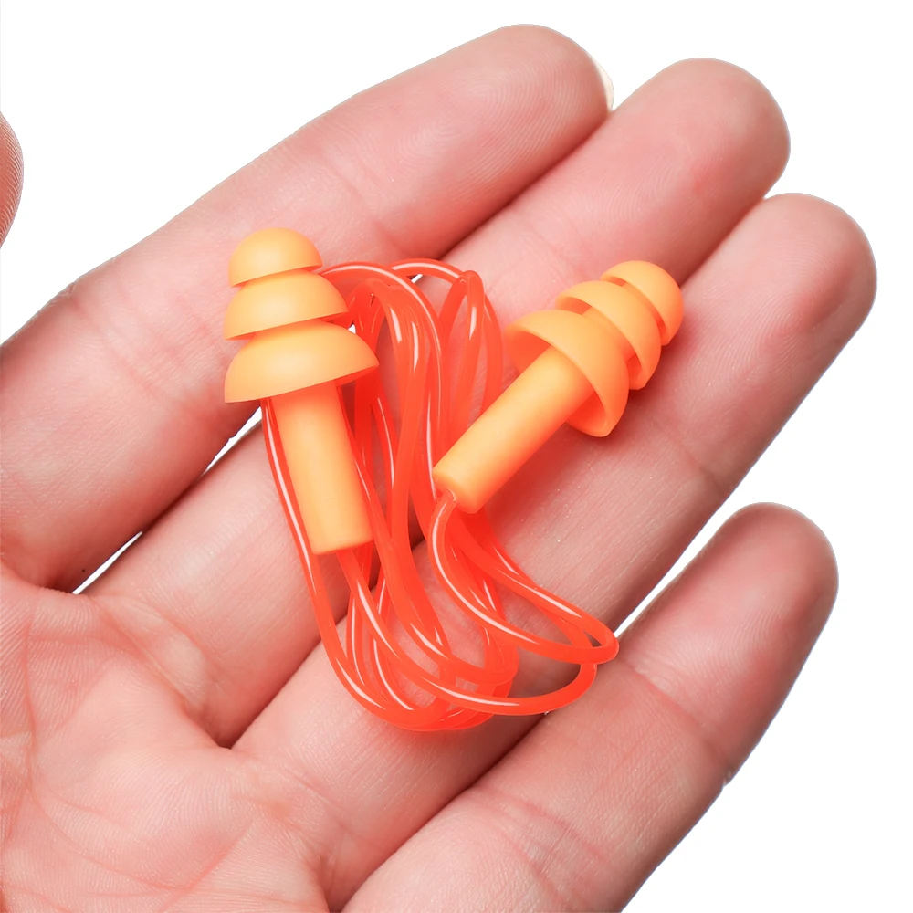 Silicone Ear Plugs 1Pair Water Sports Hearing Protection Noise Reduction Swimming Pool Accessories