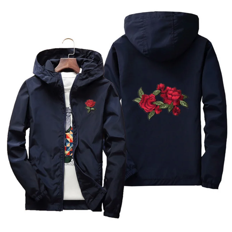 Розовая куртка осенние мужские куртки с капюшоном Slim Fit с длинным рукавом Homme модные ветровки пальто брендовая одежда Прямая