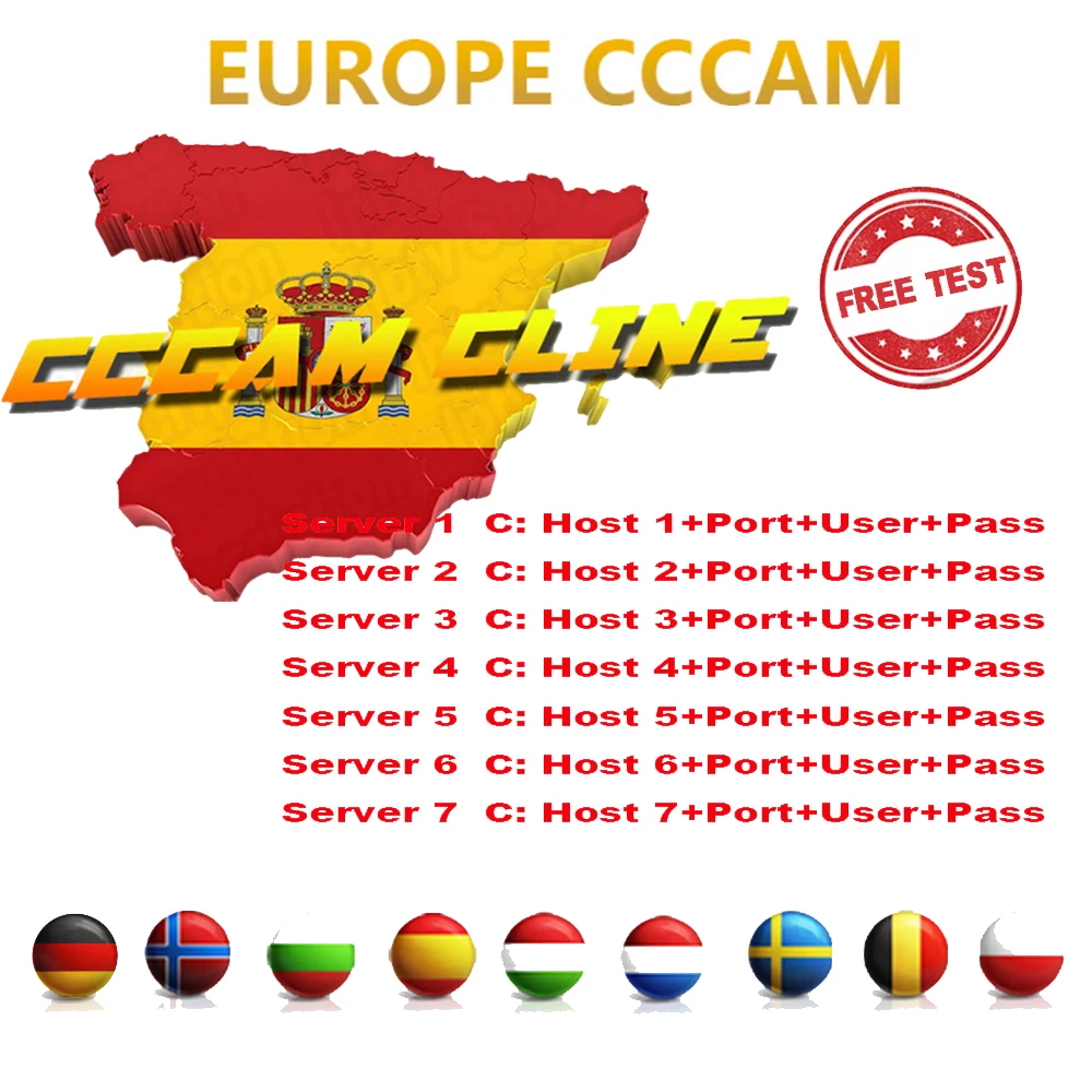 

Newest Fast Stable Europe 7 lines Cccam For 1 Year Spain Portugal Satellite Share Server Support DVB-S2 Satellite Receiver