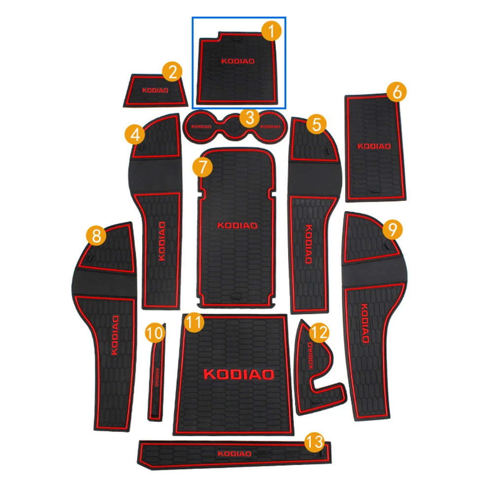 For 2017 2018 2019 Skoda Kodiaq Car Groove Gate Slot Armrest Storage Rubber Non-slip Cup Mat Car Styling Interior Accessories For 2017 2018 2019 Skoda Kodiaq Car Groove Gate Slot Armrest Storage Rubber Non-slip Cup Mat Car Styling Interior Accessories