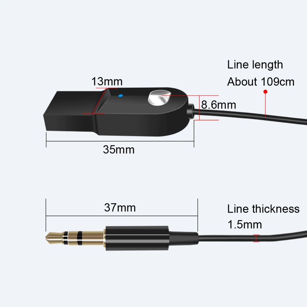 Мини BT5.0 разъем AUX Bluetooth приемник автомобильный комплект аудио MP3 музыка USB адаптер