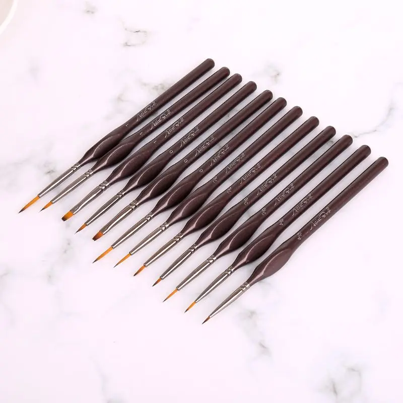 12pcs/set Scriptliner Detail Fine Paint Brushes Nylon Hair Paintbrushes Art Tool