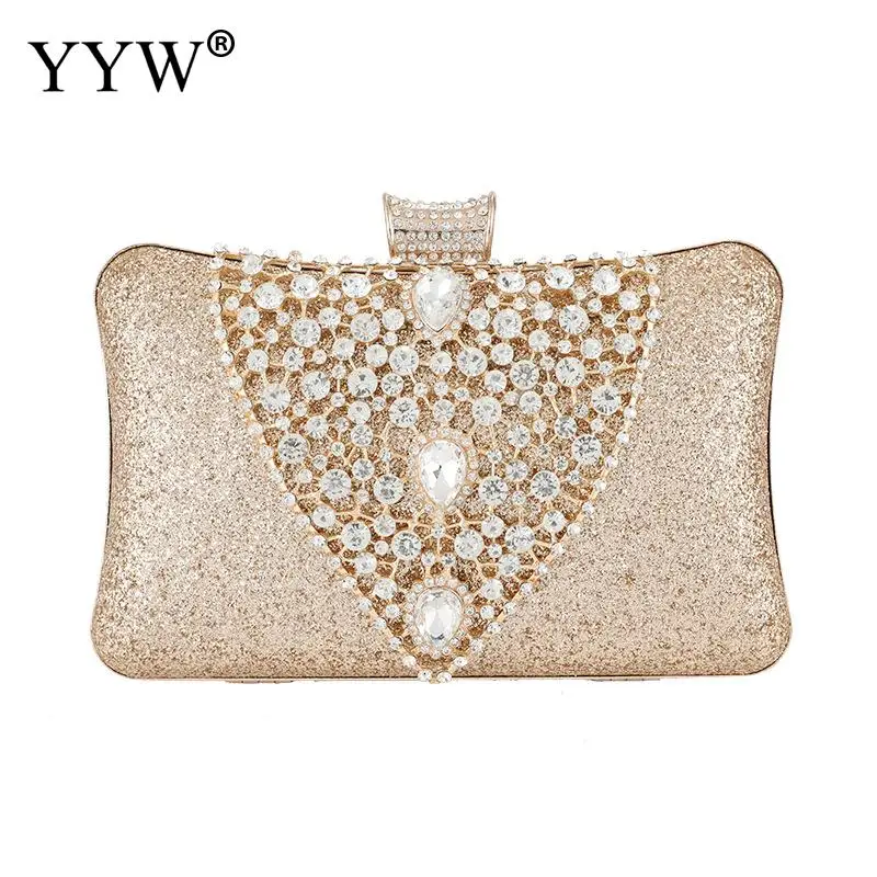 Золотые вечерние сумочки и клатчи Sequinedd для женщин Кристалл Клатч со стразами сумочка с бисером Свадебная вечерняя сумочка Pochette Femme