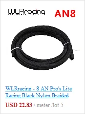 WLR RACING-6 AN Pro Lite черный нейлоновый Плетеный Топливный шланг 350 PSI 5 м+ набор переходников для шланга+ заглушка NPT WLR7312+ SL10NPT-BK
