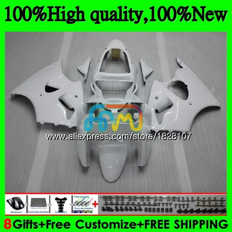 Корпус для KAWASAKI 600CC ZZR600 ZX600CC кузов 14BS. 16 ZZR-600 ZZR 600 05 06 07 08 2005 глянцевый белый 2006 2007 2008 комплект обтекателей