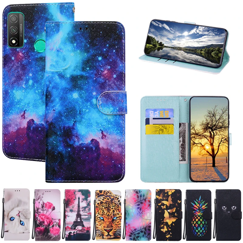 For Huawei P Smart 2020 Flip Wallet Case for Leather Card Slots Phone Cover PSmart Coque Fundas | Мобильные телефоны и