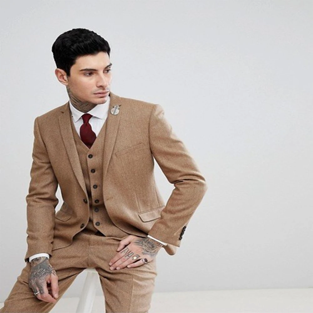 

Wedding Men Suits Slim Fit 3Pcs Custom Made Plus Size Formal Best Man Party Tuxedo Business Blazer Trousers Wedding Party Wear