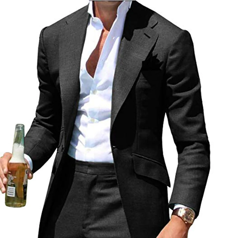 Latest Design Mens Dinner Suit Groom Tuxedos Groomsmen Wedding Suits Blazer for men Trendy Green (jacket +Pants) terno
