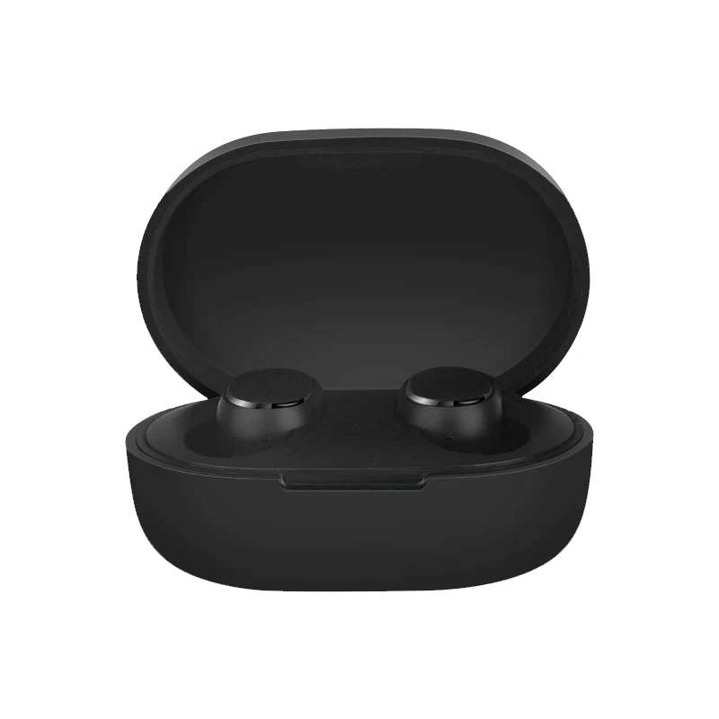 Силиконовый чехол для наушников Для Xiaomi Redmi AirDots Чехлы для беспроводных Bluetooth Redmi Airdots Затычки для ушей Гарнитура Аксессуары Нескользящие - Цвет: Черный