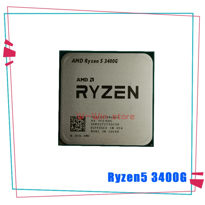 

AMD Ryzen 5 3400G R5 3400G 3.7 GHz Quad-Core Eight-Thread 65W CPU Processor YD3400C5M4MFH Socket AM4