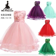 Детское платье для 4-16 лет, Новое Стильное кружевное платье принцессы в европейском и американском стиле, пышное Сетчатое платье для больших мальчиков