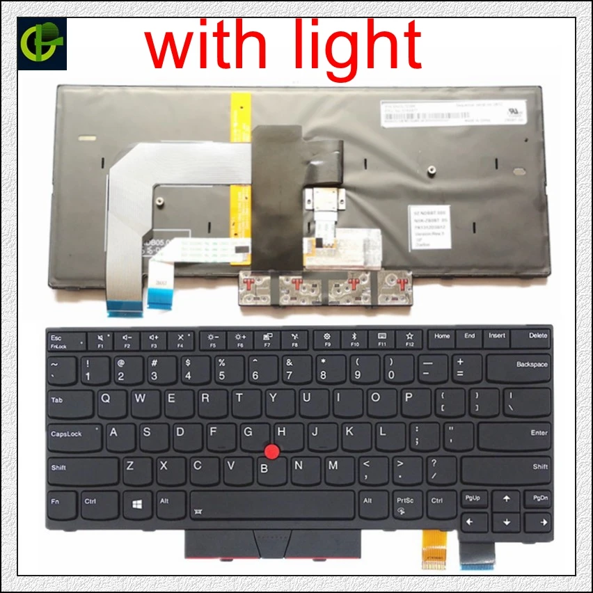 Клавиатура с подсветкой на английском языке для Lenovo ThinkPad A475 T470 T480 A485 FRU 01AX364 01AX405