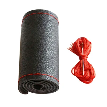 

Leather Car Case With Needles Thread Cover For Mercedes-Benz BMW DIY Universal Part Practical Tool Steering Wheel