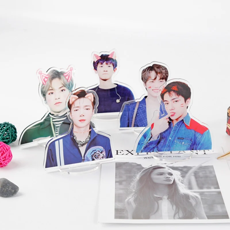 Членов EXO Kawaii стоящая фигурка куклы акриловая подставка для стола Декор Канцелярский набор