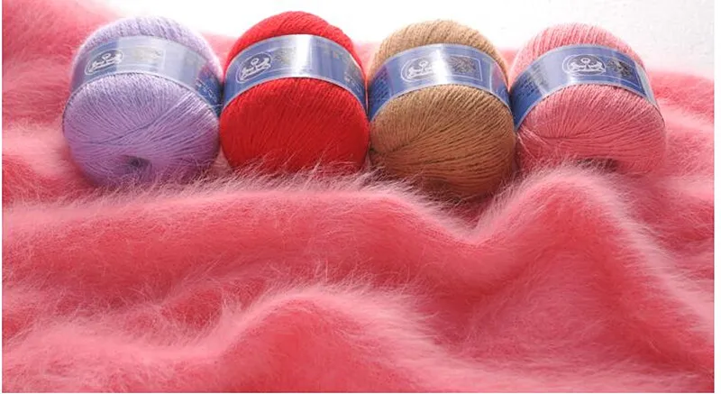 50+20g/set Long Plush Mink Yarn Fine Quality Knitting wool Thread For Cardigan Scarf Suitable Angora rabbit hair 5