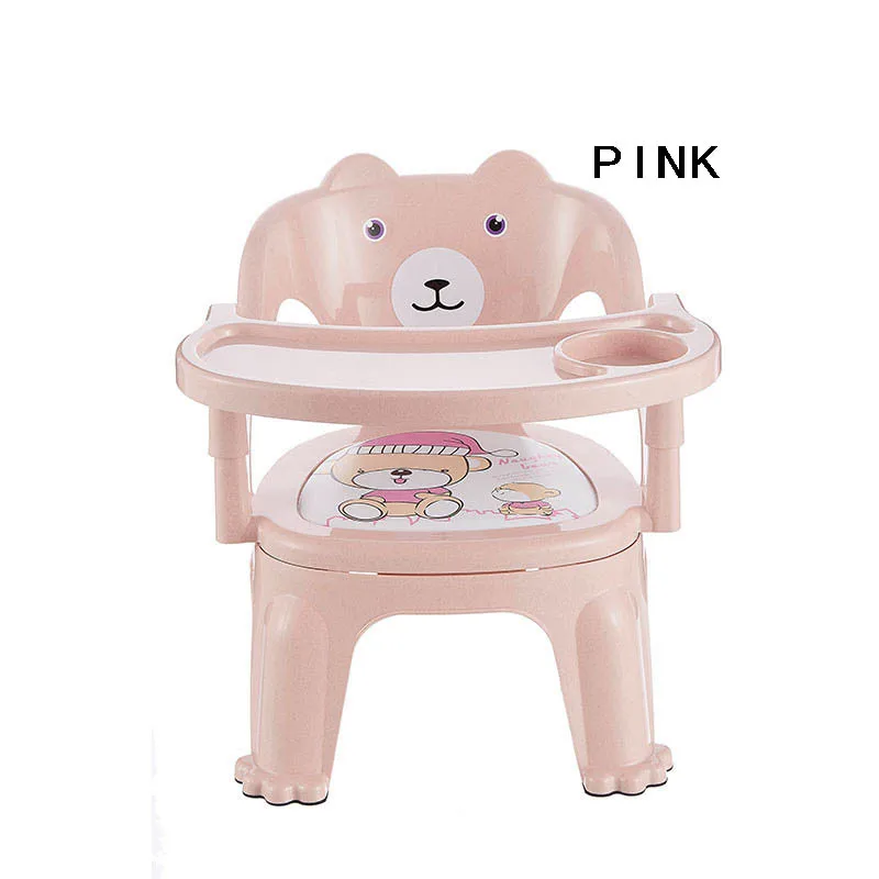 Детские стулья складные многофункциональные легкие портативные детские стулья детский складной стул для кормления - Цвет: Розовый