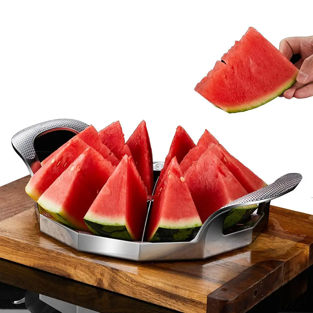 Safe Grip Fruit Cutter Safe Durable Watermelon Slicer Stainless Steel  Watermelon Slicer Comfortable Handle for Home - AliExpress
