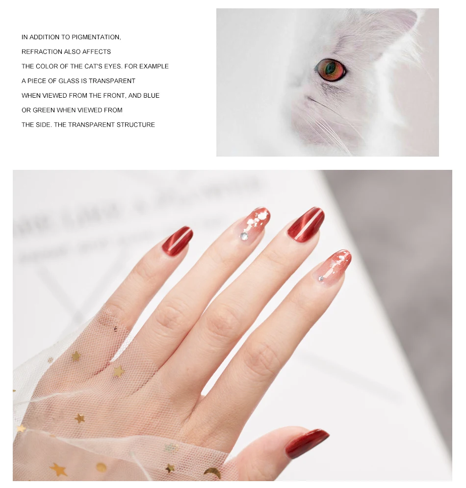 ROHWXY Гель-лак для ногтей 15 мл УФ светодиодный Гель-лак для замачивания стойкий лак для кошачьих глаз лак для ногтей с магнитом и базовым покрытием для маникюра