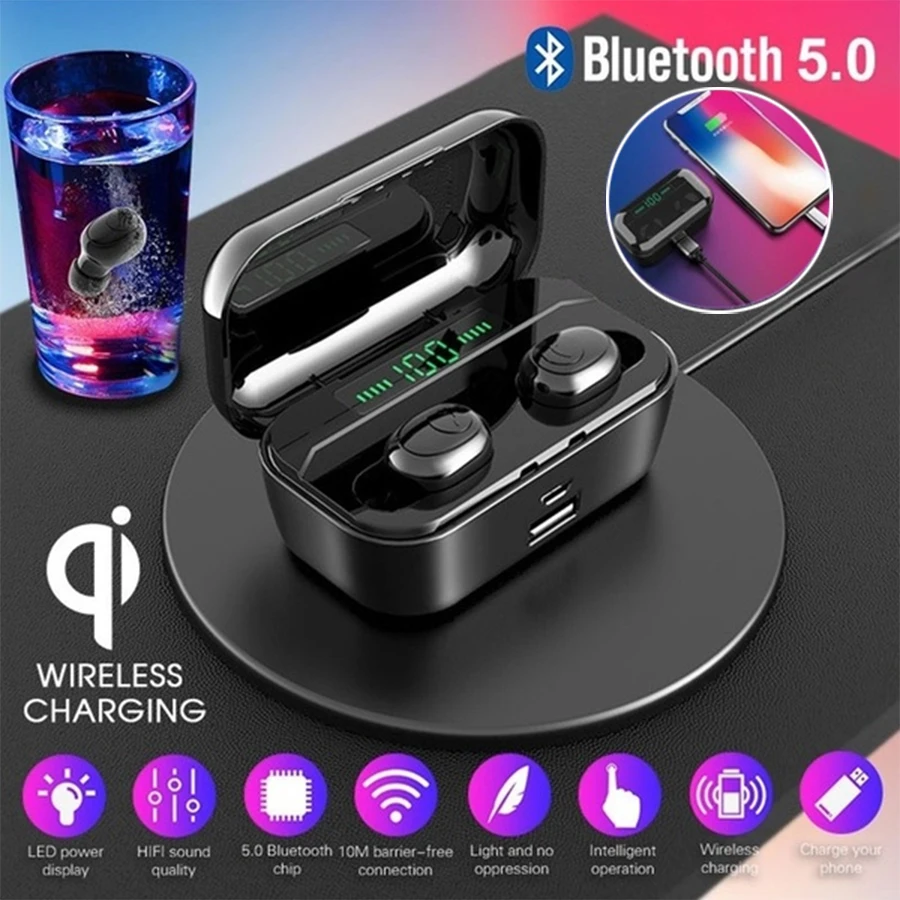 TWS наушники G6S с поддержкой Bluetooth 5 0 и зарядным футляром на 3500 мА · ч|Наушники