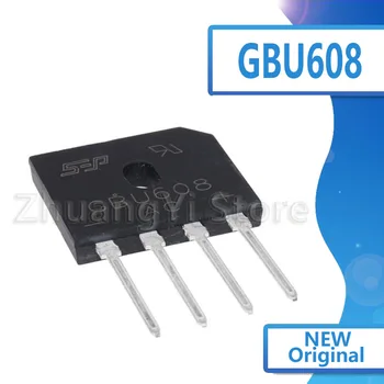 

5pcs/lot New GBU608 Rectifier Bridge 6A 800V Flat Bridge Bridge Stack 608 DIP-4