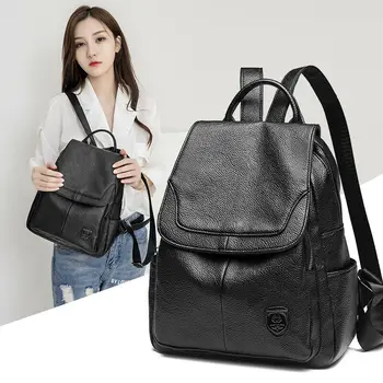

Woman's Ladies Girl Outdoor Leisure Traveling Backpack Anti-Theft Soft Skin Backpack Waterproof Simple Fashion All-Match