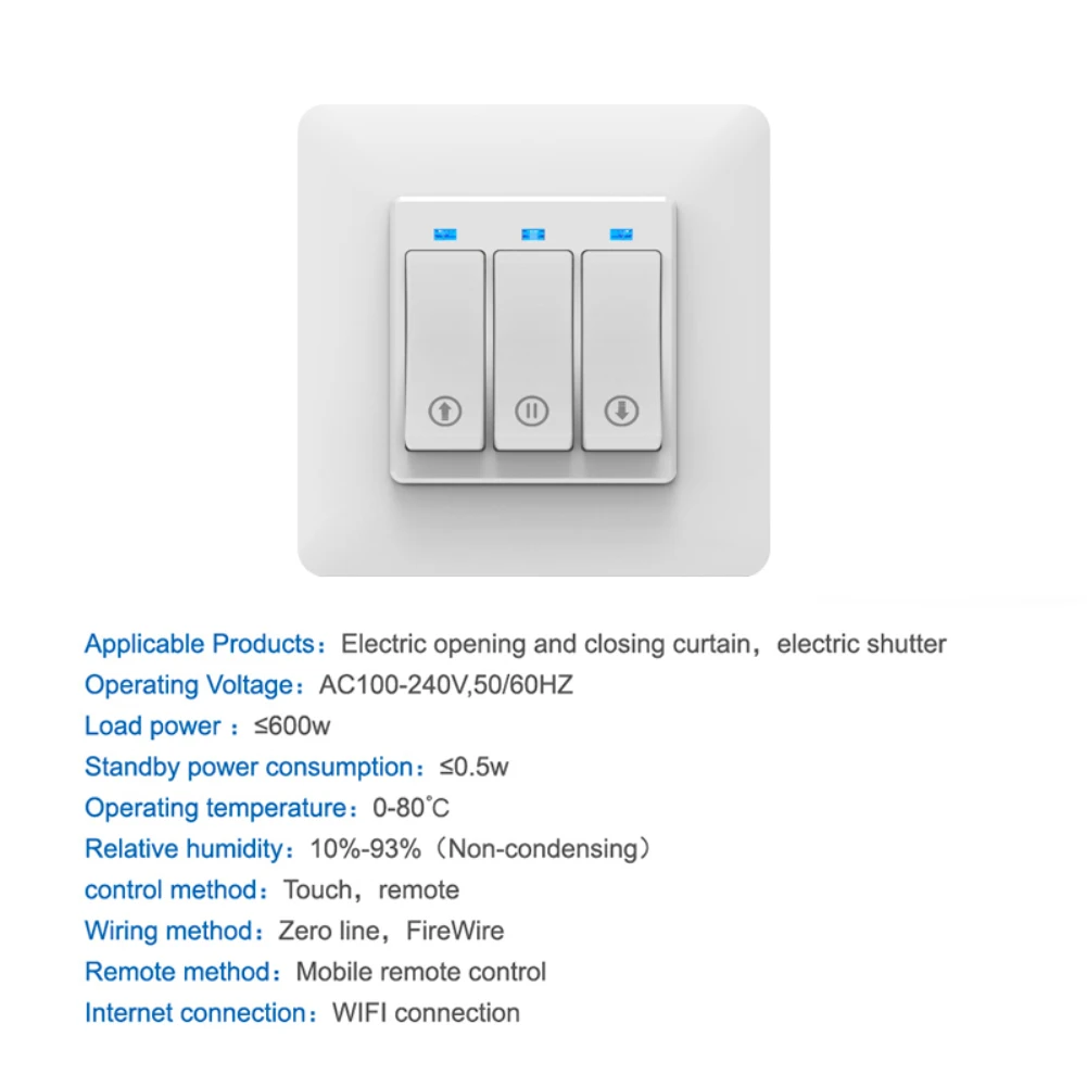 EU PLUG Smart Curtain Switch Dual-channel Smart life/tuya APP WiFi Remote Control Electric opening and closing curtain shutter