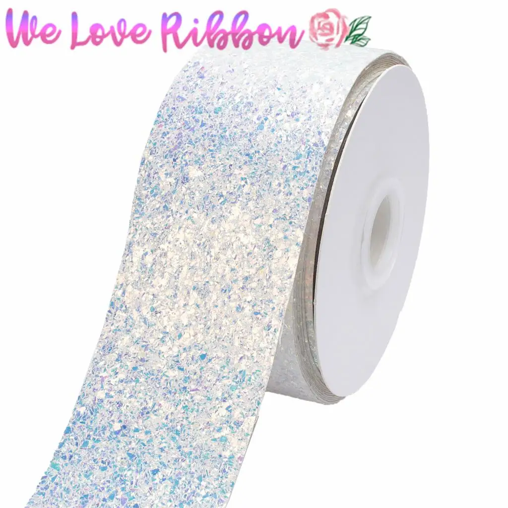 3"75mm Shiny Glitter Leather Fabric Ribbon Solid Color DIY Hair Bowknots Gift Packing Decor Rose Red White Lt.Blue 25yards/roll