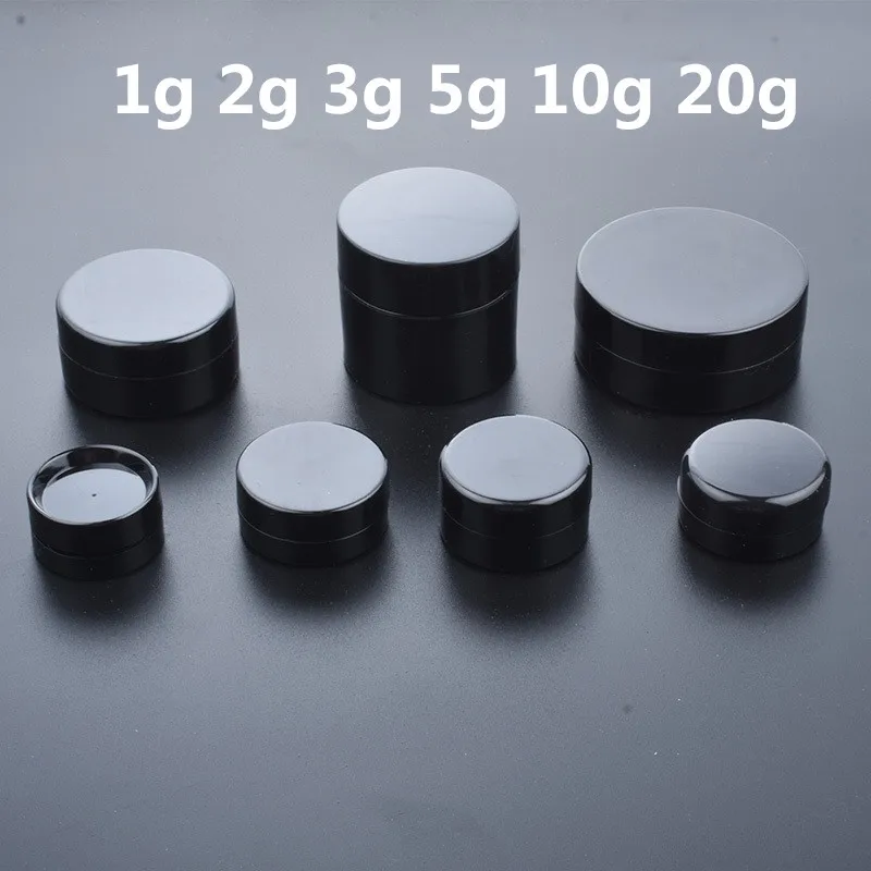 50pcs/lot Empty 1g 2g 3g 5g 10g 20g Black Portable Cream Jar jars Pot Box Makeup Nail Art Cosmetic Bead Storage Container stainless steel consumables for bead treatment equipment electrolytic polishing liquid argon arc welding black spot weld cleanin