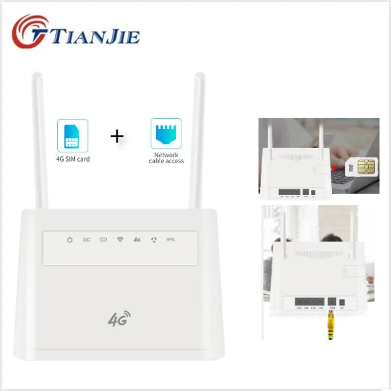 

Antenna Unlock 300Mbps Wifi Router US 4G lte cpe Mobile Router with LAN Port SIM card Portable Wireless Cpe Router Sim Card Slot