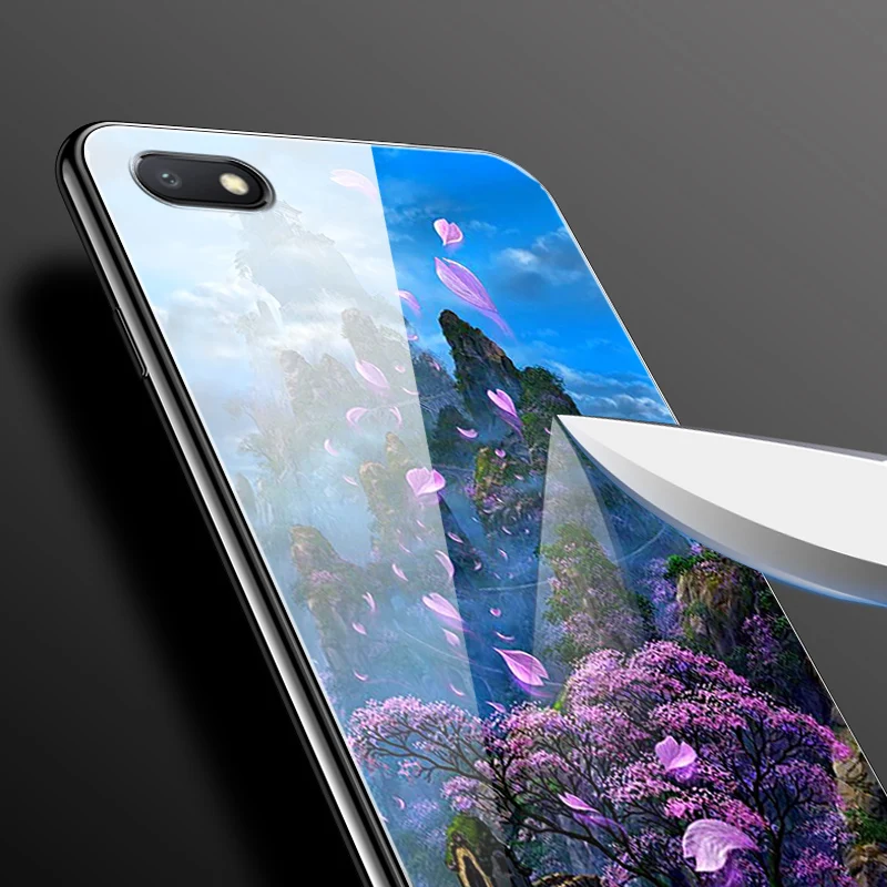 Чехол для телефона для Xiaomi Redmi 6a, чехол, стеклянная крышка, оболочка для Xiaomi Redmi 6 6A, бампер, Hongmi 6a, чехлы с закаленным стеклом, чехол-бампер