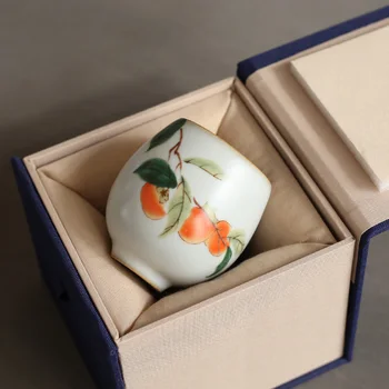 

95ml Teacup Retro Ceramic Porcelain Tea Cup Kung Fu Tea Set Master Cups Gift Box Teaware Drinkware Handmade Tea Bowls Home Decor