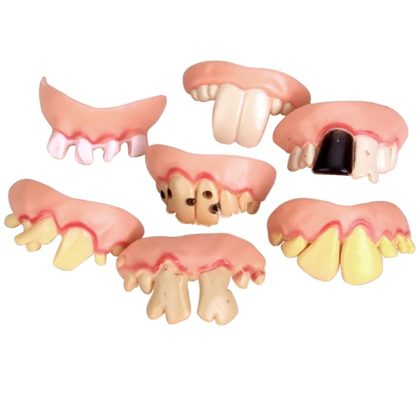 5pcs Funny Goofy Fake  Denture Rotten Teeth Party Fr Costume Tri Toy