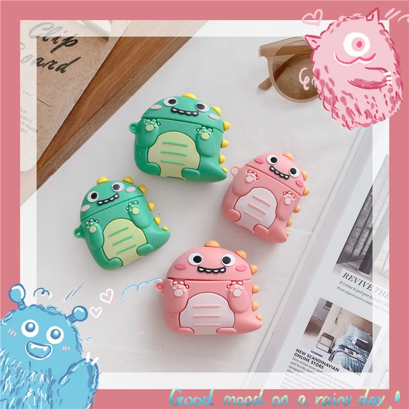 

For Airpods Case,Couple Dinosaurs Case For Airpods 1/2 Case,Soft Silicone Earphone Protective Cover For Airpods Pro Case