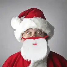 

1PC Xmas Big Beard Mask Funny Beard Decoration Mask Santa Performance Prop