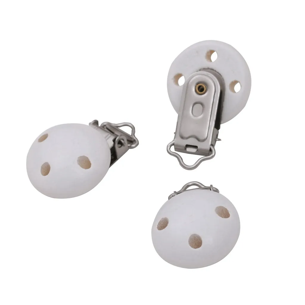 10pcs Infant Baby Wooden Soother Suspender Pacifier Clip Dummy Safety Nipple