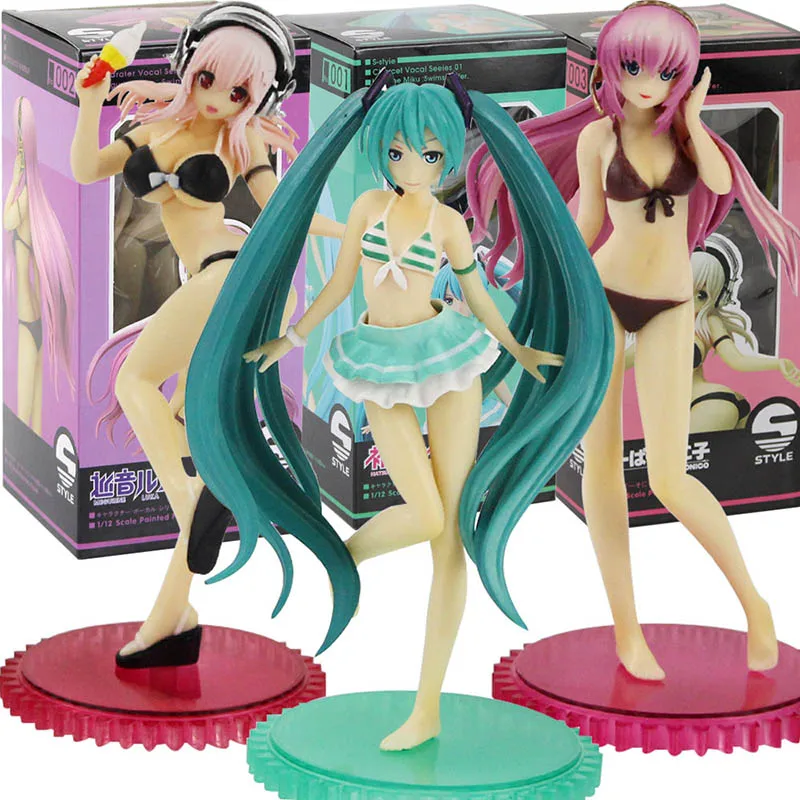 Аниме Хацунэ Мику Supersonico мегурин лука ПВХ Фигурки купальник Ver. 1/12 масштаб Коллекционная модель игрушка кукла подарок для детей