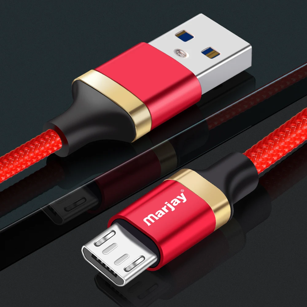 Marjay 2.4A Micro USB кабель Быстрая зарядка зарядное устройство шнур для samsung S7 Xiaomi Redmi Note 5 планшет Android, телефон Microusb кабель