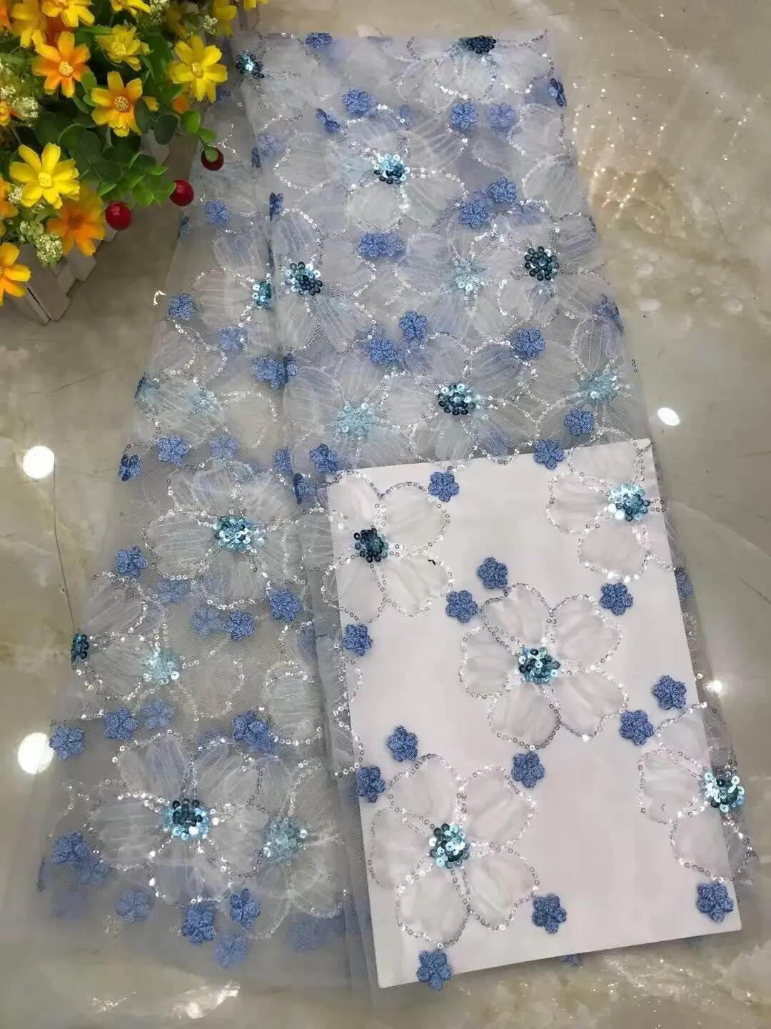 

lace fabric high quality lace nigerian lace fabric J-3888812 for women dress african tulle lace with sequins