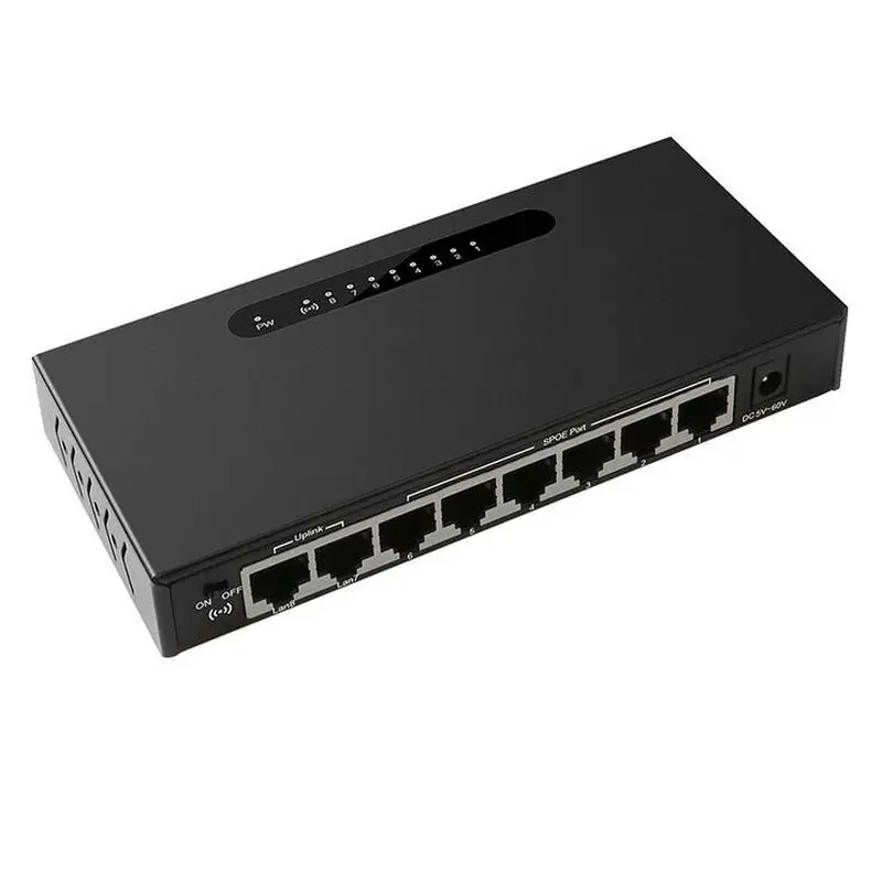 Diewu 8 Порты и разъёмы Мощность Ethernet сетевой коммутатор питания через Ethernet 10/100 Мбит Настольный концентратор Lan 6 Spoe Порты инжектор Мощность для камер(штепсельная Вилка стандарта США