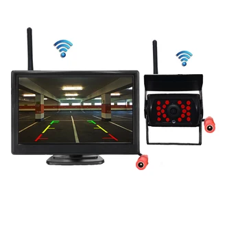 

Wireless Car Reverse reversing Rear View Backup Parking Camera License Plate camera with Monitor for Car SUV RV