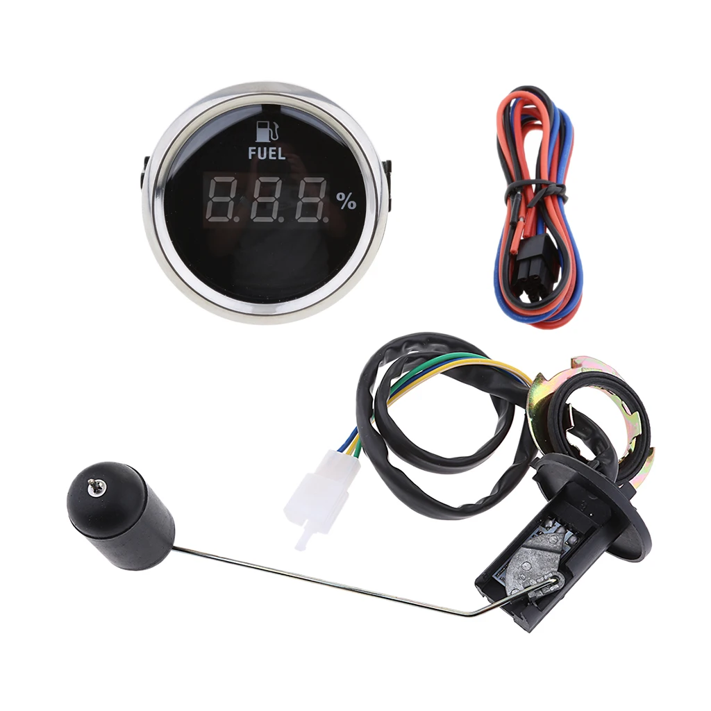 Adjustable Fuel Level Sender Sending Unit + 2inch Fuel Level Gauge Meter