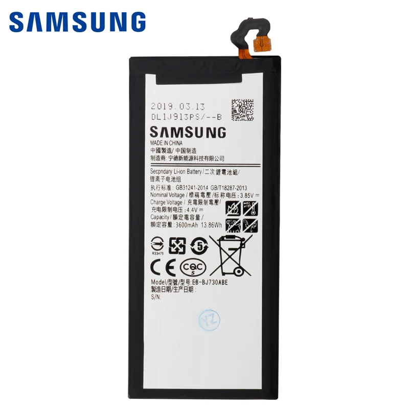 Оригинальная батарея samsung EB-BJ730ABE 3600 мА-ч для samsung GALAXY J7 Pro SM-J730F SM-J730FM J730F J730G J730DS J730GM J730K