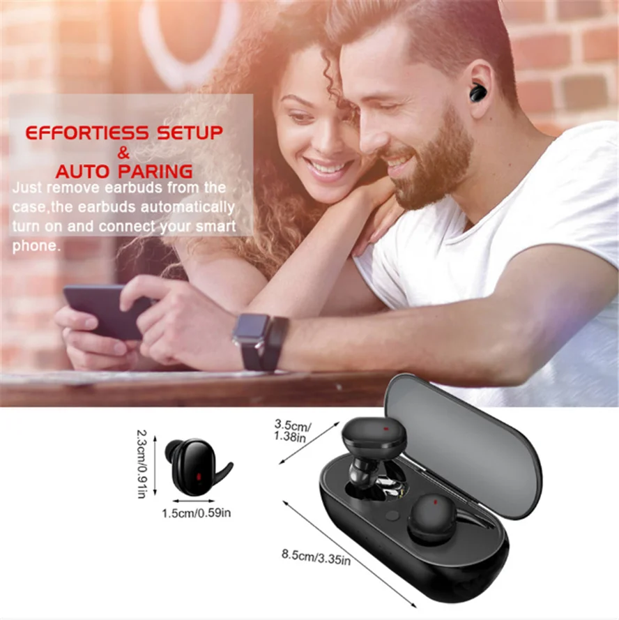 Original Y30 TWS Wireless headset Bluetooth Headphones Smart touch Sport Gaming Headset Stereo earphoens with charging case