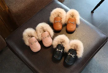 

Winter female baby princess small shoes rabbit fur fashion infant toddler shoes soft bottom plus velvet warm toddler shoes