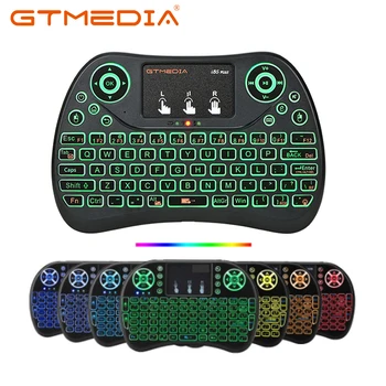 

Spanish i8 mini keyboard 3 color backlit i8+ lithium battery backlight Air Mouse Remote Control Touchpad Handheld TV BOX Laptop