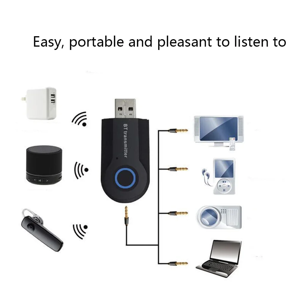 Bluetooth 4,0 аудио приемник передатчик мини стерео Bluetooth AUX USB 3,5 мм разъем ТВ ПК беспроводной адаптер