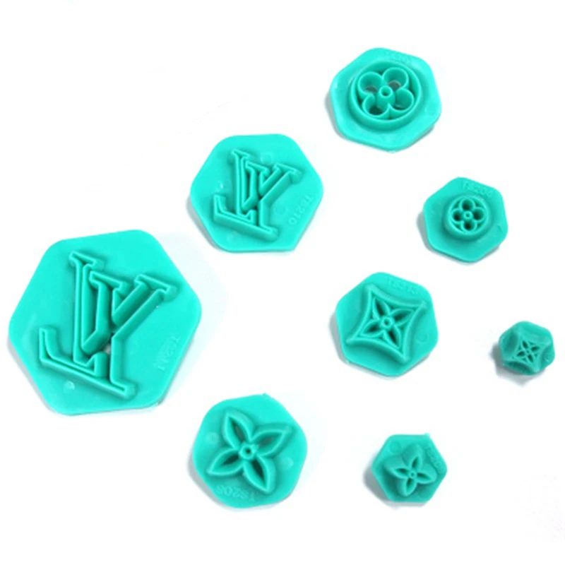 3D L и с украшением в виде буквы V Форма 8 шт./компл. Fondant(сахарная) торт Матрица для рельефного тиснения с ручкой украшение торта прессформы поставить выпечки инструменты Фирменная Новинка